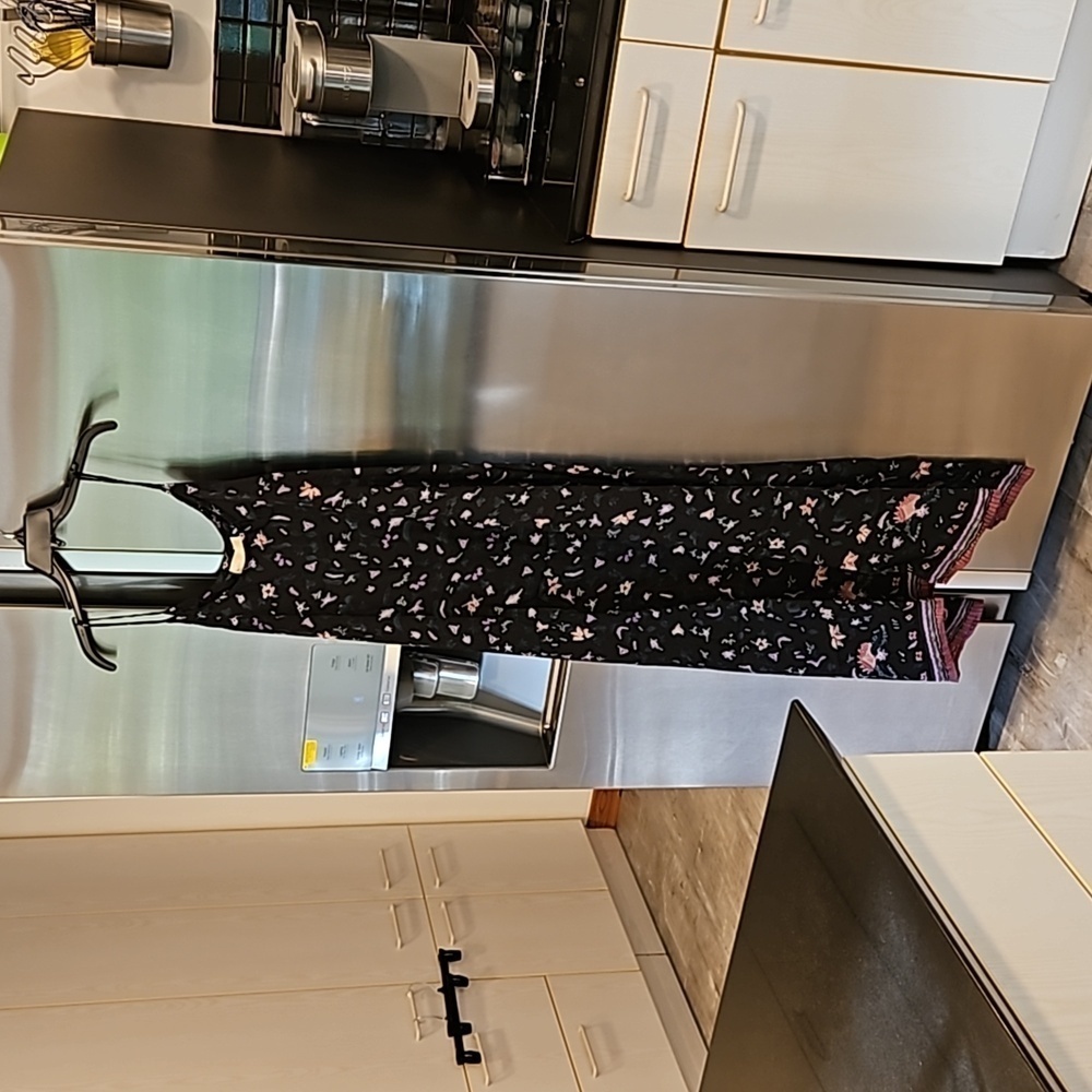 💕NATALIE MARTIN💕 Heather Silk Maxi Slip Dress ~ Lotus Print Nero Medium M NWT - Picture 5 of 14
